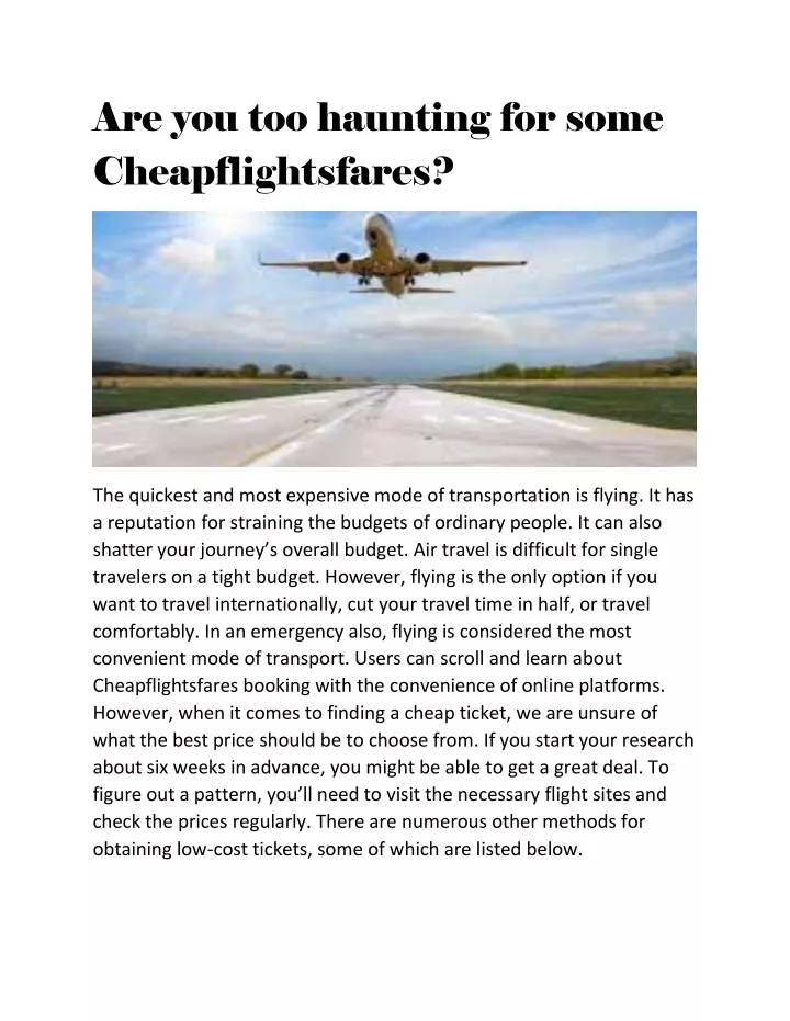 are you too haunting for some cheapflightsfares
