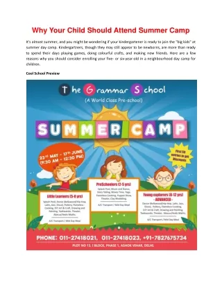 Why Your Child Should Attend Summer Camp