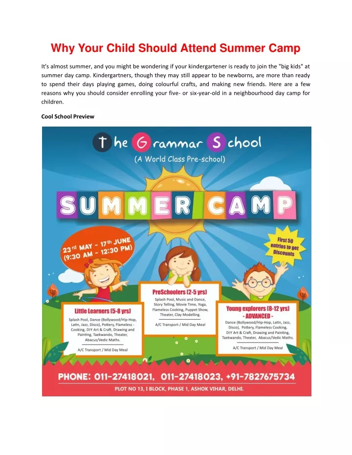 why your child should attend summer camp