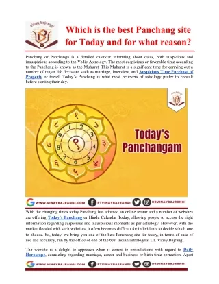 which is the best panchang site for today