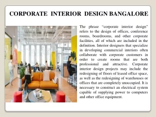Corporate Interior Design In Bangalore