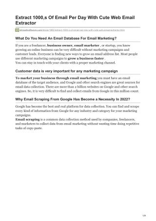 extract 1000 s of email per day with cute