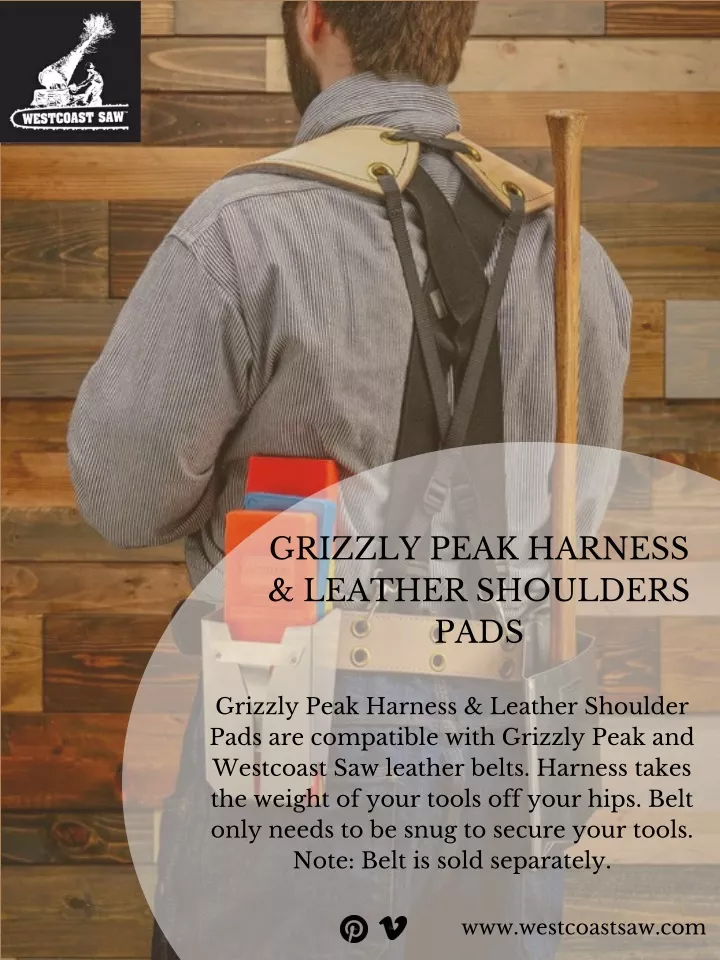 grizzly peak harness leather shoulders pads