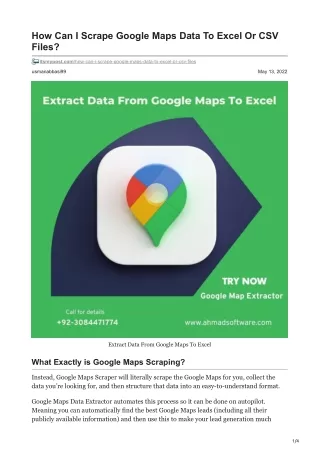 how can i scrape google maps data to excel