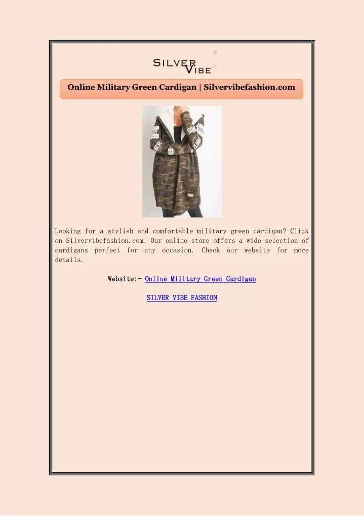 online military green cardigan silvervibefashion