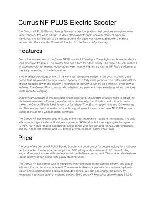 currus nf plus electric scooter
