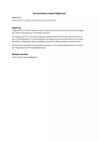 Personal Injury Lawyer Ridgewood