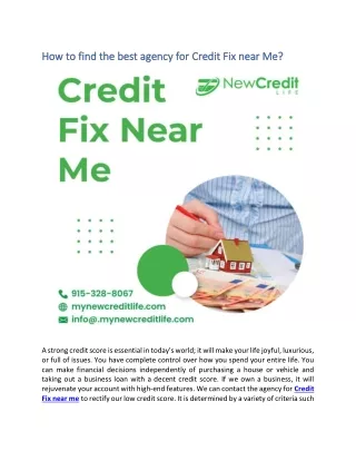 how to find the best agency for credit fix near