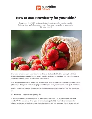 how to use strawberry for your skin
