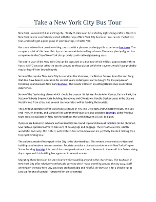 Take a New York City Bus Tour