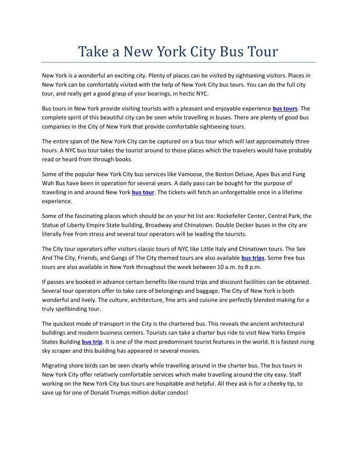 take a new york city bus tour