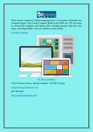 Custom Computers Pcpluscomputing.com