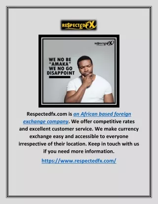 African Based Foreign Exchange Company | Respectedfx.com