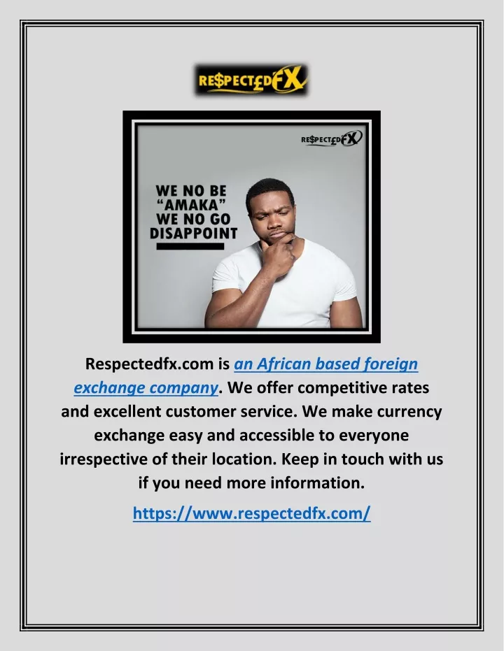 respectedfx com is an african based foreign