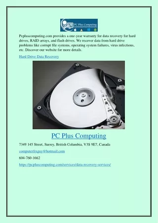Hard Drive Data Recovery Pcpluscomputing.com