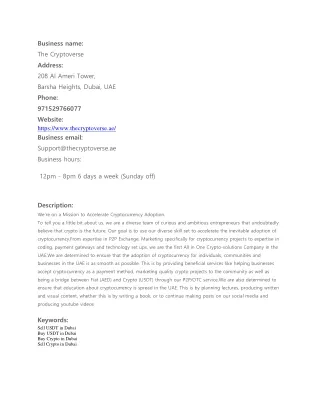 business name the cryptoverse address