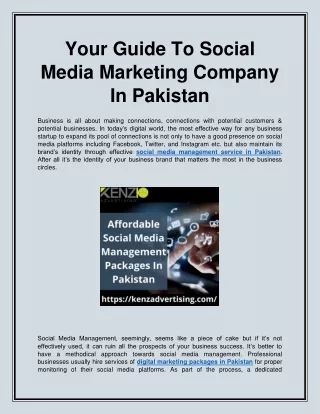 Your Guide To Social Media Marketing Company In Pakistan