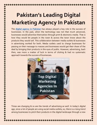 Pakistan’s Leading Digital Marketing Agency In Pakistan