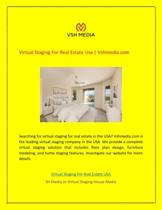 Virtual Staging For Real Estate Usa Vshmedia