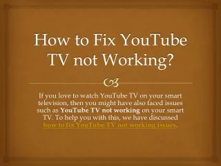 how to fix youtube tv not working