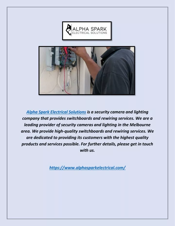 alpha spark electrical solutions is a security