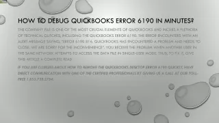 how to debug quickbooks error 6190 in minutes