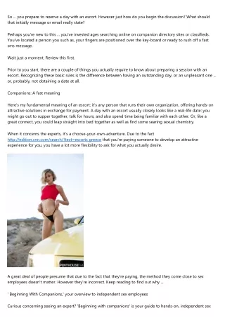 so you prepare to reserve a day with an escort