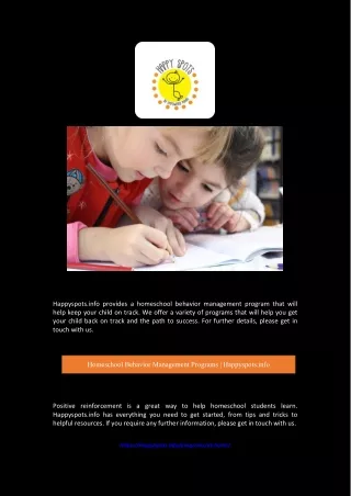 Homeschool Behavior Management Programs | Happyspots.info