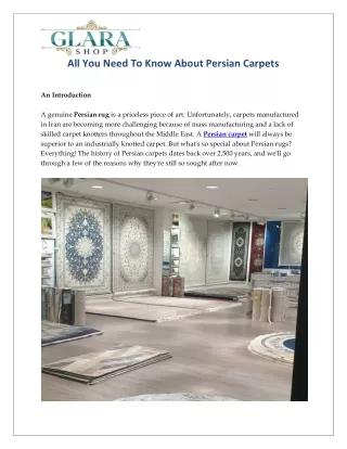 All You Need To Know About Persian Carpets