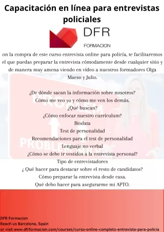 Capacitación en línea para entrevistas policiales