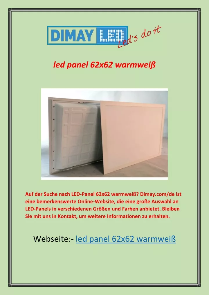 led panel 62x62 warmwei