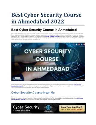 best cyber security course in ahmedabad 2022