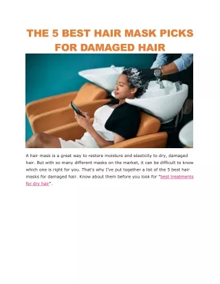 best hair masks for damaged hair