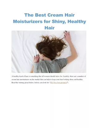 cream moisturizer for hair