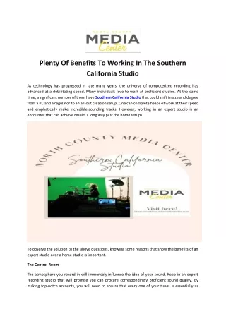 Plenty Of Benefits To Working In The Southern California Studio (1)