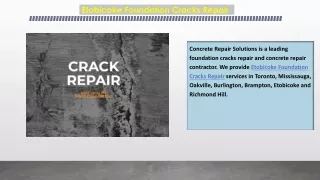 Etobicoke Foundation Cracks Repair