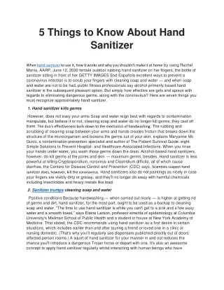 6 Things to Know About Hand Sanitizer