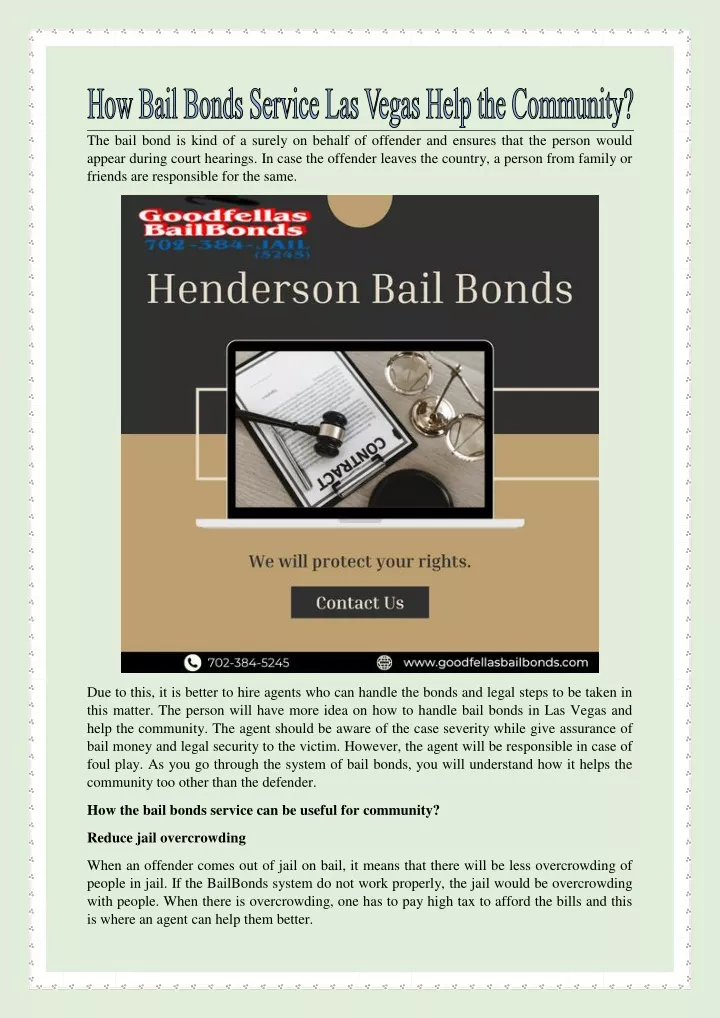 the bail bond is kind of a surely on behalf