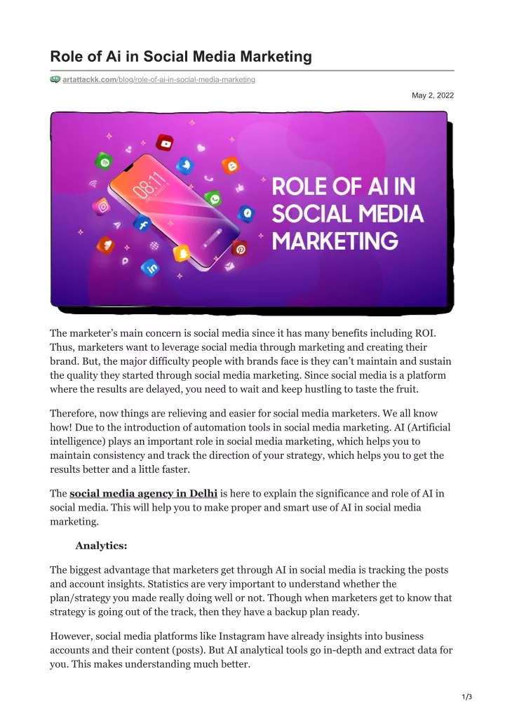 role of ai in social media marketing