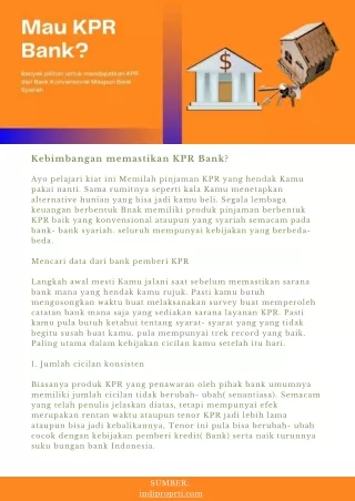 Kebingungan menentukan KPR Bank