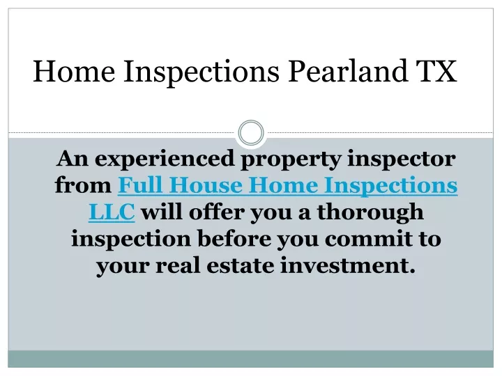 home inspections pearland tx