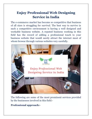 Enjoy Professional Web Designing Service in India