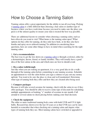 how to choose a tanning salon tanning salons
