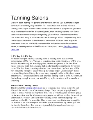 tanning salons we have been hearing