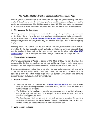 why you need to have the best applications