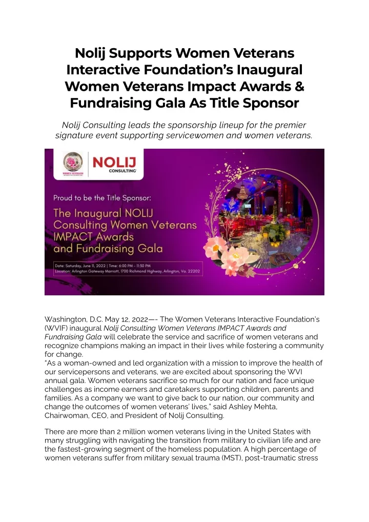 nolij supports women veterans interactive