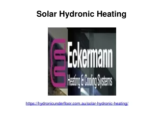 Solar Hydronic Heating