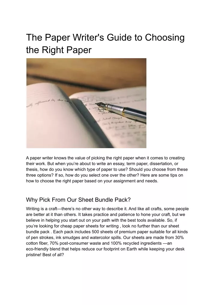 the paper writer s guide to choosing the right