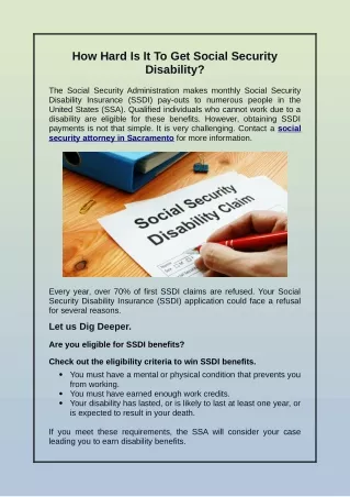 how hard is it to get social security disability