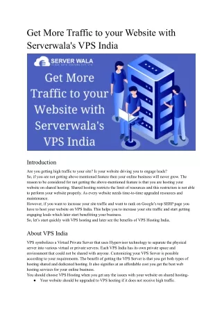 get more traffic to your website with serverwala
